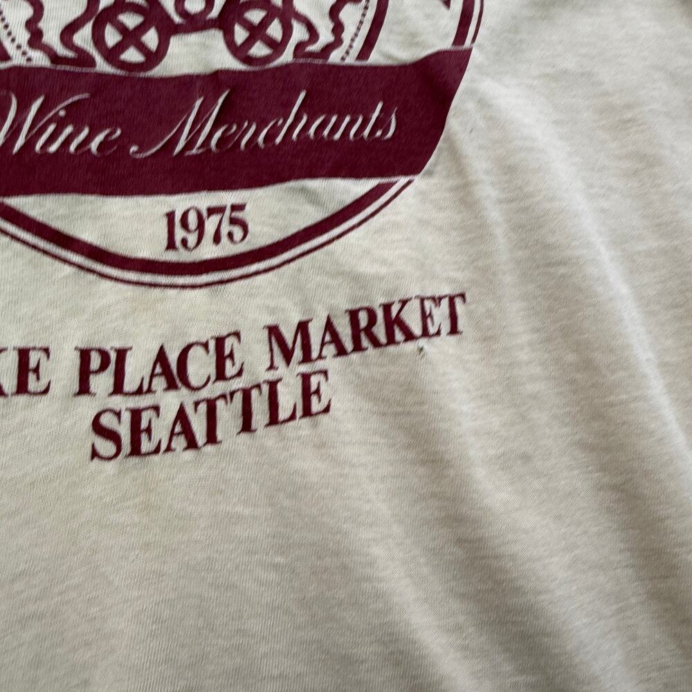 Vintage 1975 Pike Place Market Seattle Western Company Wine Merchants Shirt L - Picture 3 of 10